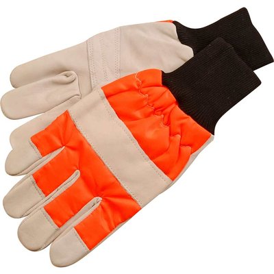 ALM Chainsaw Safety Gloves Left Hand Protection Beige / Orange One