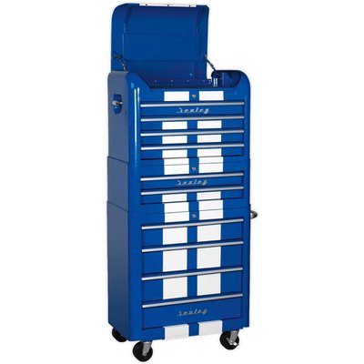 Sealey Premier Retro Style 10 Drawer Roller Cabinet, Mid and Top Tool Chest