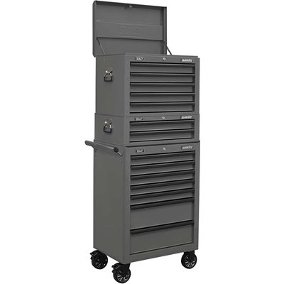 Sealey Superline Pro 14 Drawer Roller Cabinet, Mid Box and Top Tool Chest