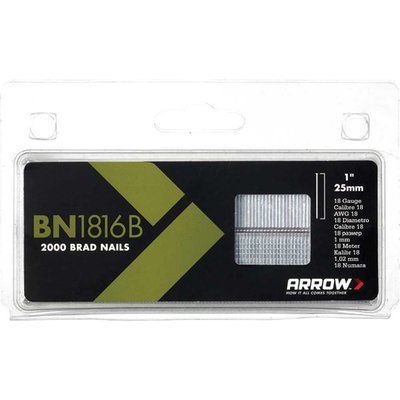 Arrow Brown Head 18 Gauge Brad Nails 25mm Pack of 2000
