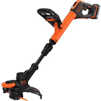 Black and Decker BCSTR918 18v Cordless Resin Blade Telescopic Grass Trimmer and Edger 280mm 1 x 2ah Li-ion Battery Charger