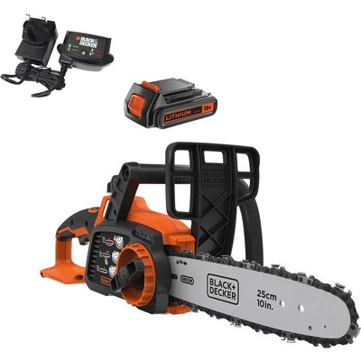 Black and Decker GKC1825L 18v Cordless Chainsaw 250mm 1 x 2ah Li-ion Battery Charger