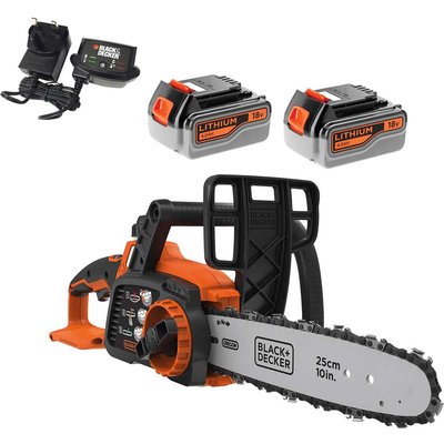 Black and Decker GKC1825L 18v Cordless Chainsaw 250mm 2 x 4ah Li-ion Battery Charger