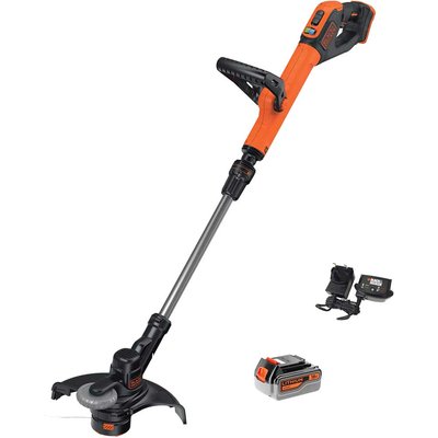 Black and Decker STC1820PC 18v Cordless Telescopic Grass Trimmer and Edger 280mm 1 x 4ah Li-ion Battery Charger