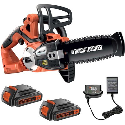 Black and Decker GKC1820L 18v Cordless Chainsaw 200mm 2 x 2ah Li-ion Battery Charger