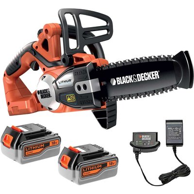 Black and Decker GKC1820L 18v Cordless Chainsaw 200mm 2 x 4ah Li-ion Battery Charger