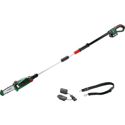 Bosch UNIVERSALCHAINPOLE P4A 18v Cordless Telescopic Pole Tree Pruner 200mm 1 x 2.5ah Li-ion Battery Charger