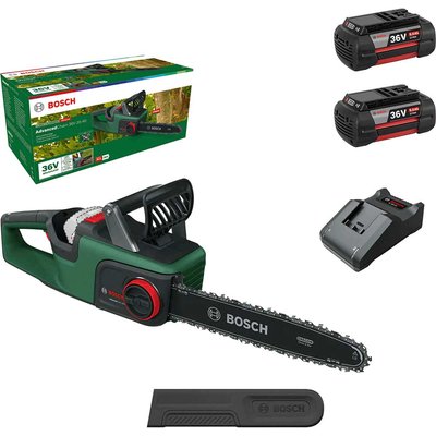 Bosch ADVANCEDCHAIN 36V-35-40 36v Cordless Chainsaw 350mm 2 x 6ah Li-ion Battery Charger