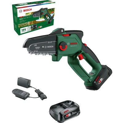 Bosch EASYCHAIN 18V-15-7 P4A 18v Cordless Brushless Chainsaw 150mm 2 x 2.5ah Li-ion Battery Charger