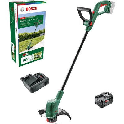 Bosch EASYGRASSCUT 18V-230 P4A 18v Cordless Grass Trimmer and Edger 230mm 1 x 4ah Li-ion Battery Charger