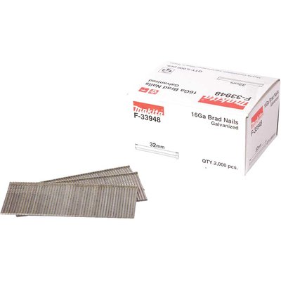 Makita Straight 16 Gauge Finishing Brad Nails 32mm Pack of 2000