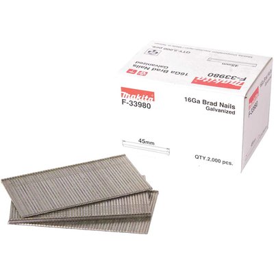 Makita Straight 16 Gauge Finishing Brad Nails 45mm Pack of 2000