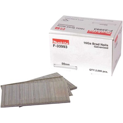 Makita Straight 16 Gauge Finishing Brad Nails 50mm Pack of 2000