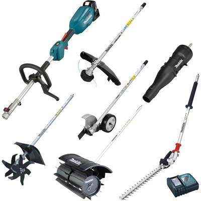 Makita DUX18 18v LXT Cordless Brushless Split Shaft Garden Multi Tool Set