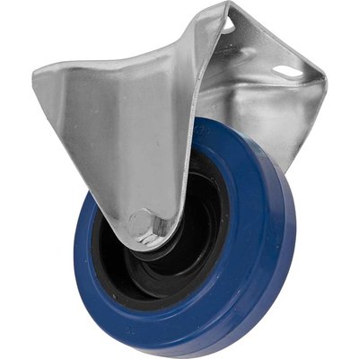 Sealey Heavy-Duty Blue Elastic Rubber Fixed Castor Wheel