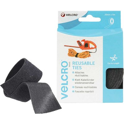 Velcro Self Gripping Ties Black