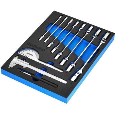 Bunker 10 Piece Knee Wrench and Measuring Tool Set in EVA Foam Inlay