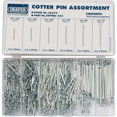 Draper 555 Piece Split Pin Assortment