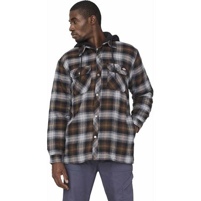 Dickies Hooded Fleece Flannel Shirt Jacket