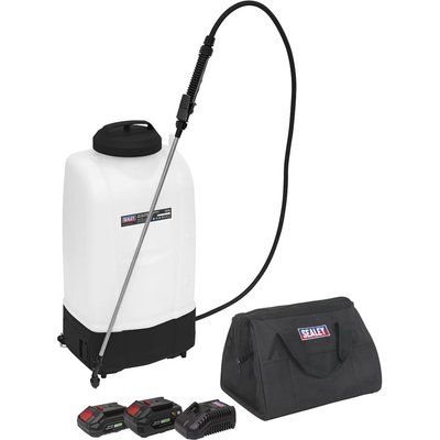 Sealey CP20VGBS 20v Cordless SV20 Series Garden Backpack Sprayer 1 x 2ah & 1 x4ah Li-ion Battery Charger Bag