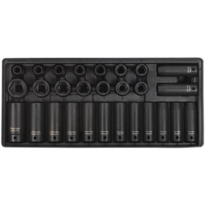 Sealey 28 Piece 1/2" Drive Deep Impact Socket Set Metric in Module Tray 1/2"