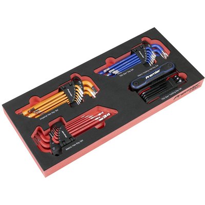 Sealey Premier 43 Piece Hex and Torx Key Set in Module Tray