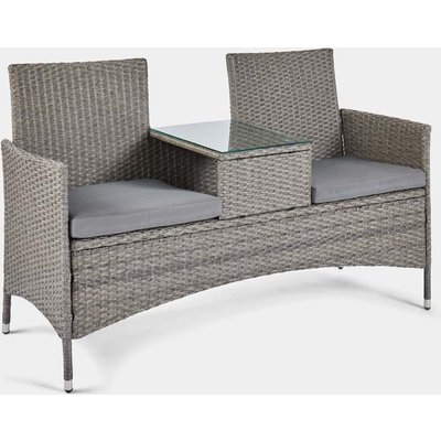 Grey Rattan Garden Loveseat
