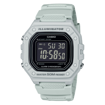 Casio Collection W-218H-8BVEF Men's Classic Square Digital Watch - Grey