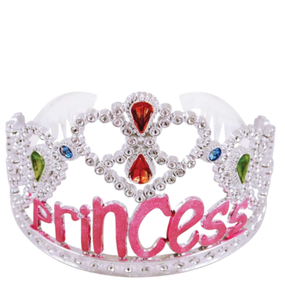 Henbrandt Silver & Pink Princess Tiara