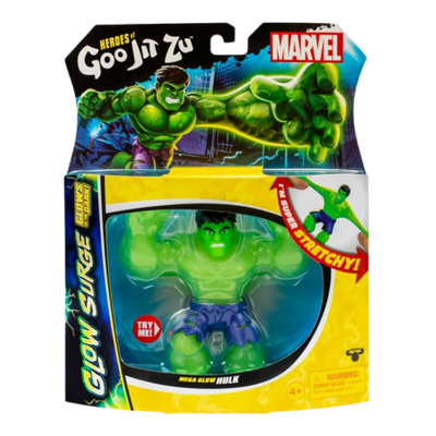 Heroes of Goo Jit Zu Marvel Glow Surge Hulk Stretchy Figure