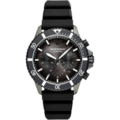 Emporio Armani AR11515 Diver Black Silicone Chronograph Men’s Watch