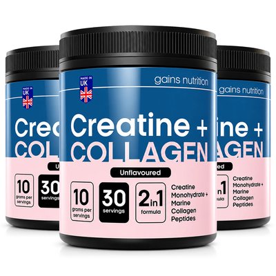Creatine + Marine Collagen Powder | 3 Pack bundle