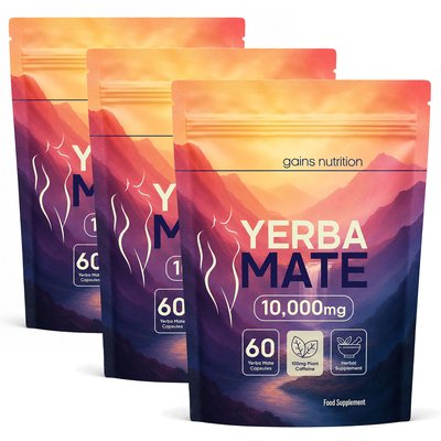Yerba Mate Capsules Pouch | Clean Energy | Natural Caffeine | 3 Pack