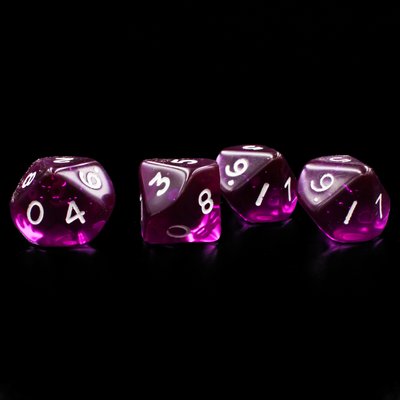 Translucent Purple D10 Dice | Set of 4