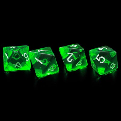 Translucent Green D8 Dice | Set of 4