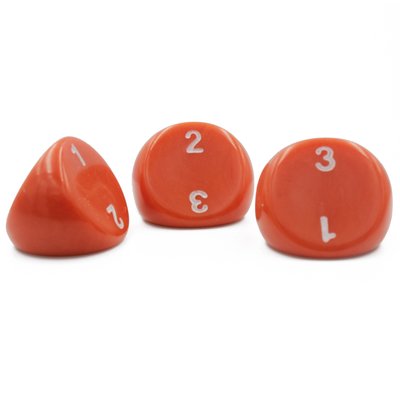 Opaque Orange D3 Dice | Set of 3