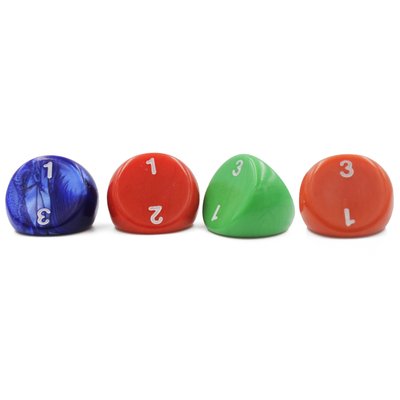 Opaque Mixed Colours D3 Dice | Set of 4