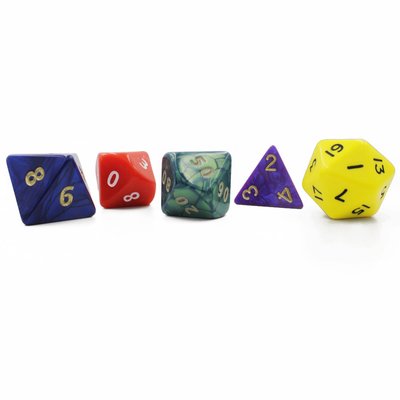 Oversized 5 Piece Dice Set | Mixed Colours