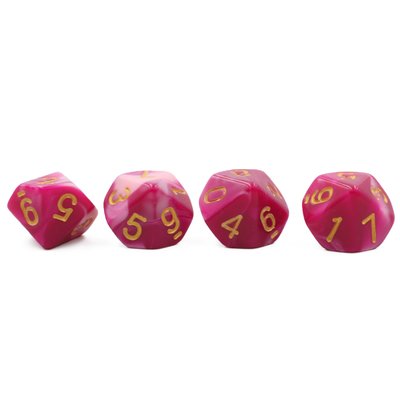 Opaque Candy Crush D10 with gold numbering | Set of 4