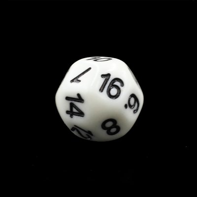 Opaque White D18 with black numbering | 1 Die