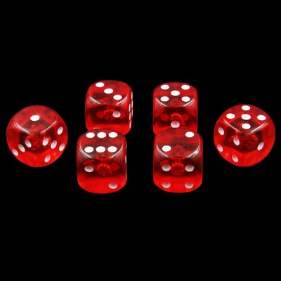Mini Translucent Red D6 Dice | Set of 6