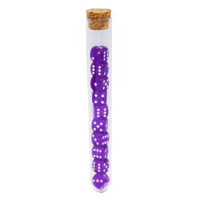 Mini Translucent Purple D6 Dice | Potion Set of 10