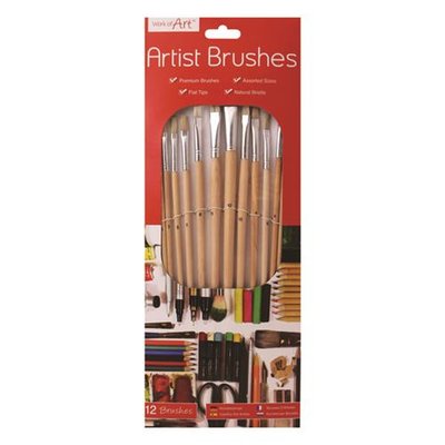 Dry Brushing | Set of 12 flat tip brushes