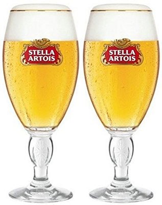 Stella Artois Chalice Half Pint Beer Lager Glass Glasses 10oz Set of 2