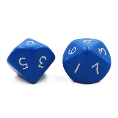 Oversized Opaque Blue D10 Dice | Set of 2