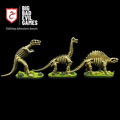 Pre-painted Undead Dinosaur Miniature Set 1 | set of 3 tabletop ready 28mm scale miniatures for a Tomb of Annihilation campaign