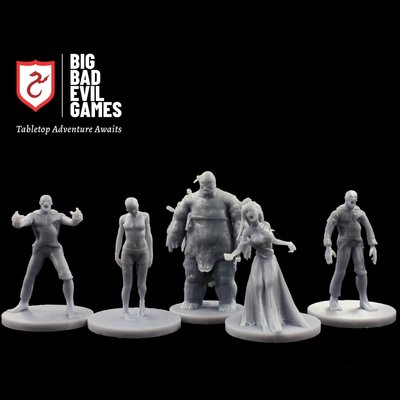 Zombie Miniature Set 1 | this 5 piece undead set of minis is perfect for D&D, Zombicide, Pathfinder and other scale wargames