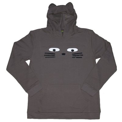 "Kam Kam Cat" Pullover Hoddie Sweatshirt Grey