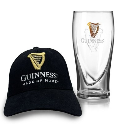 Guinness Baseball Cap & Pint Glass Bundle