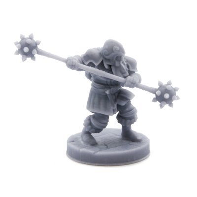 Dwarf Fighter Miniature | 32mm scale mini for tabletop RPG